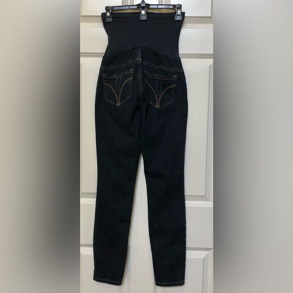 INDIGO BLUE MATERNITY JEANS MATERNITY SIZE SMALL DARK BLUE STRETCH DEMIN STRAIGH - Picture 8 of 11